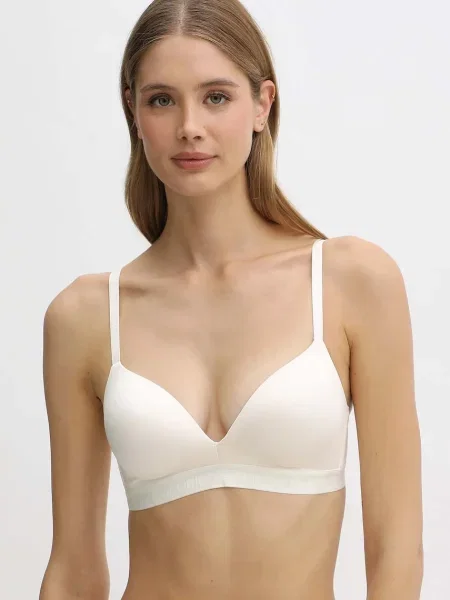 Сутиен Emporio Armani Underwear с изчистен дизайн бежово