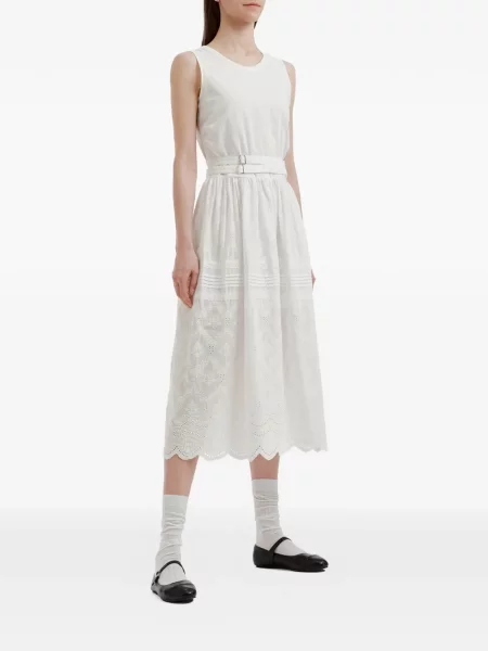 Rochie midi B+ab cu broderie alb