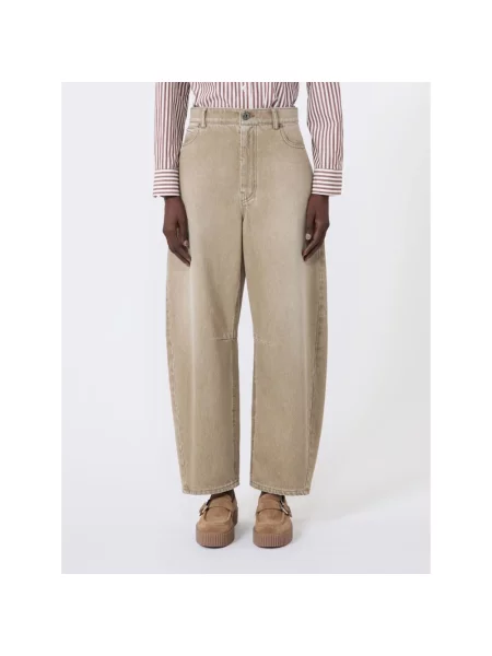 Jeansy Weekend Max Mara beżowe