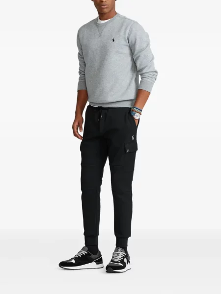 Tricou polo Polo Ralph Lauren cu dungi cu două rânduri de nasturi cu aplicații negru