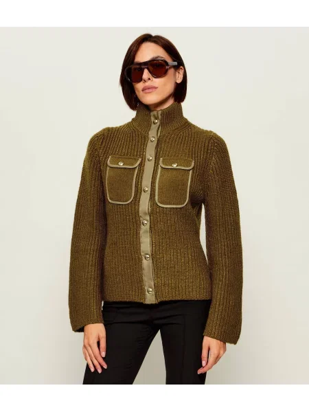 Pinko Cardigan Pispiglio cu adaos de lână verde