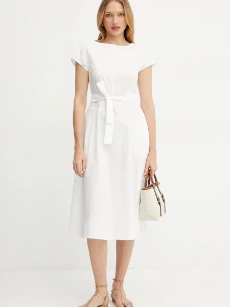 Weekend Max Mara sukienka mini rozkloszowana biały