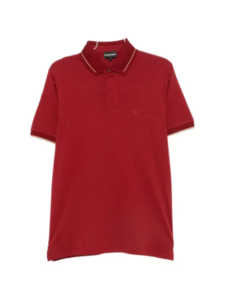 Tricou polo Emporio Armani cu broderie roșu