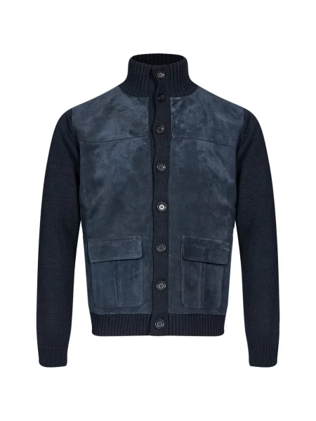 Cardigan Manifatture Del Nord tricotate albastru