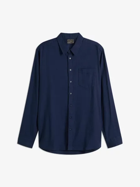 Koszula flanelowa z czystej bawełny regular fit niebieska