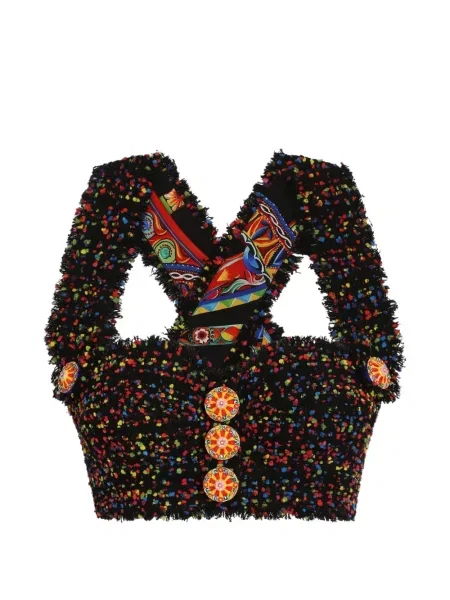 Top Dolce & Gabbana din tweed negru
