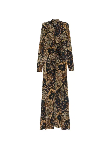 Rochie maxi Ulla Johnson cu imagine cu model paisley albastru