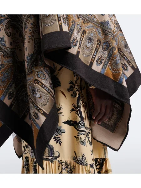 Geacă Etro de lână cu model paisley bej