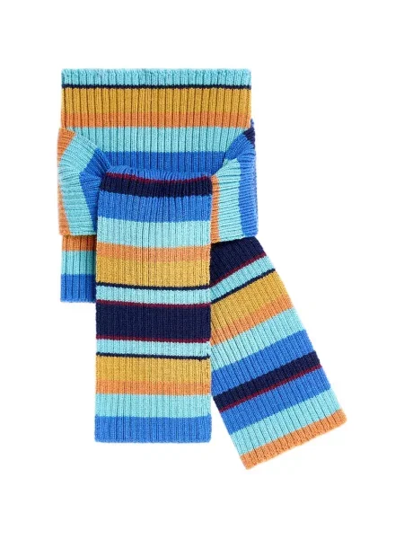 Fular Dries Van Noten de lână albastru