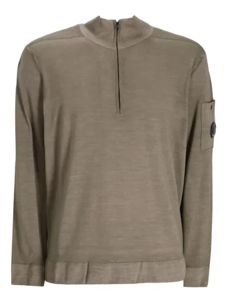 Pulover C.p. Company de jumătate de fermoar verde