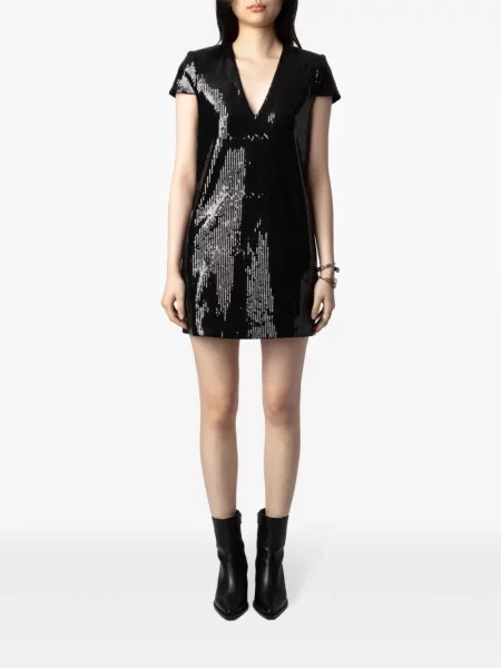 Kostiumas mini mini suknelė Zadig&voltaire su blizgučiais juoda