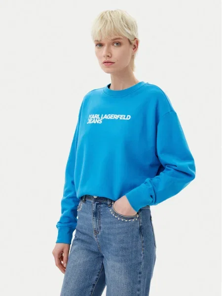 Суитчър Karl Lagerfeld Jeans с принт синьо
