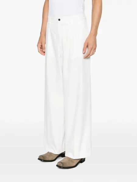 Pantaloni Second/layer alb