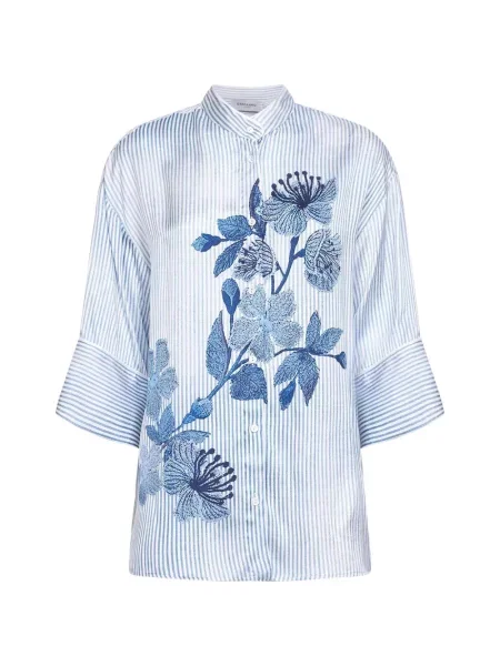 Koszula w paski Ermanno Firenze w paski niebieski