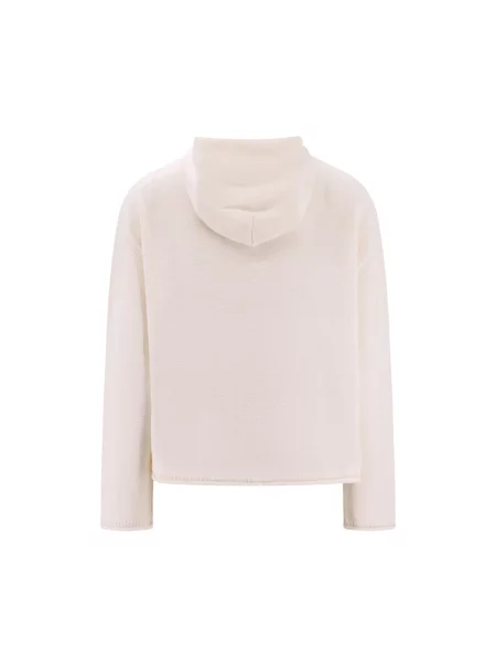 Bluza z kapturem Mm6 Maison Margiela z kapturem z logo biała