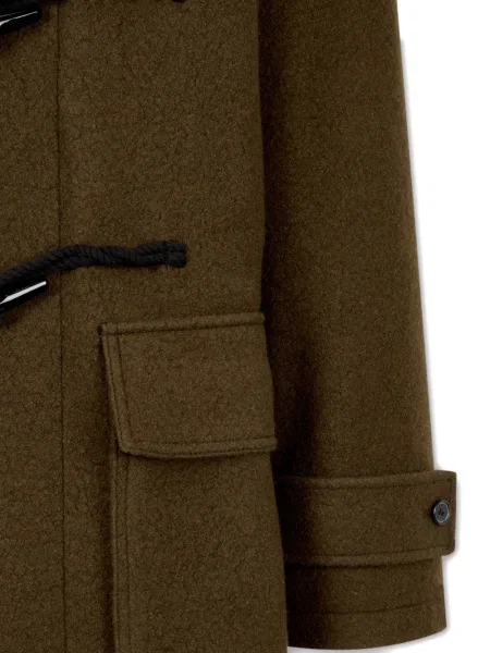 Bouclé palton duffle Studio Tomboy cu glugă maro