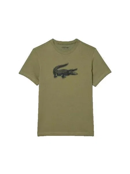 Sportovní tričko Lacoste s autogramem khaki