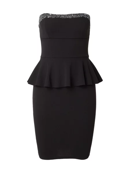 WAL G. Rochie de cocktail TIRINA PEPLUM' negru