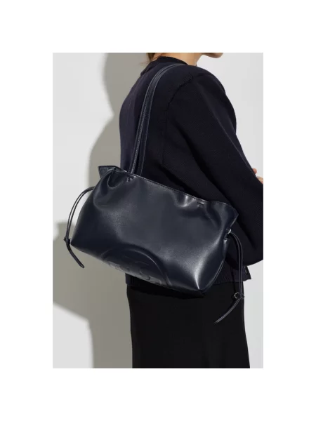 Tory Burch torebka tote z imitacji skóry Ella niebieska