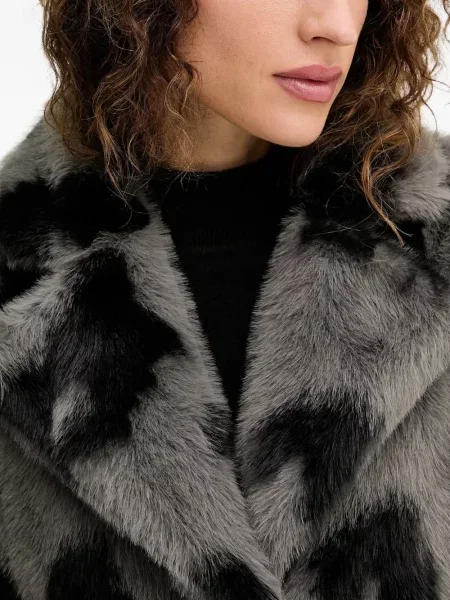 Palton Silvian Heach cu imagine cu model leopard gri