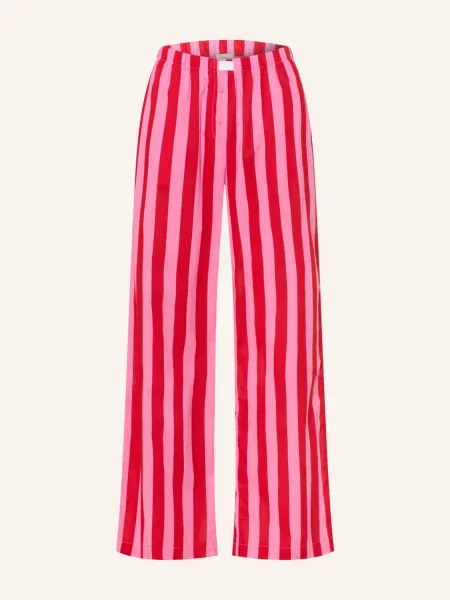 Mey Spací Kalhoty Řady Happy Stripes růžová červená