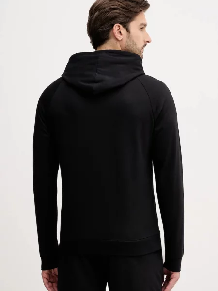 BOSS hanorac de Authentic Jacket H cu glugă cu imprimeu negru