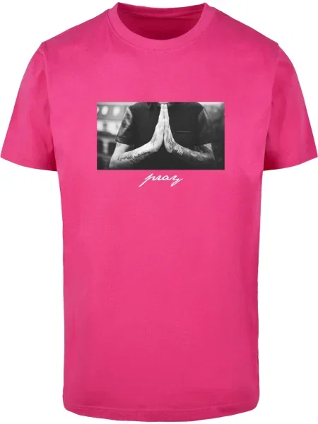 Mister Tee Tricou Pray gri / roz / negru alb