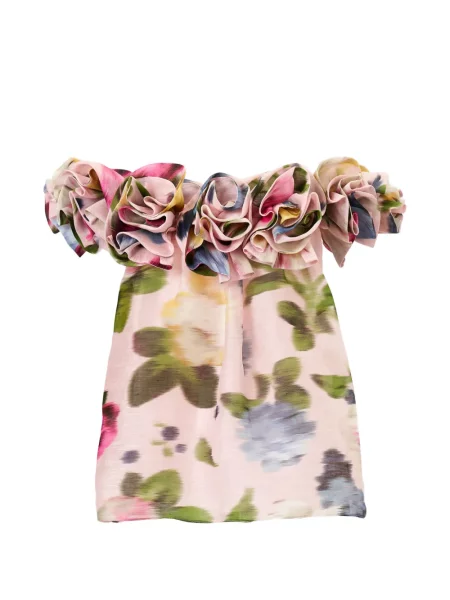 Top Carolina Herrera cu model floral cu imagine roz