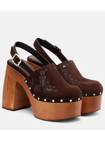 Cokle Jimmy Choo iz semiša s platformo rjava