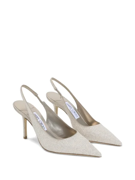 Pantofi cu toc Jimmy Choo slingback argintiu