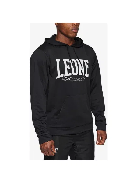 Czarno-biała bluza z kapturem Leone Logo XS biała