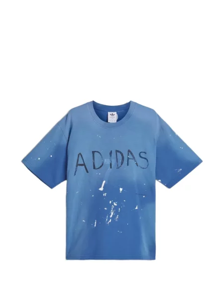 Ριγέ μπουφάν πουκάμισο Adidas με σχέδιο μπλε