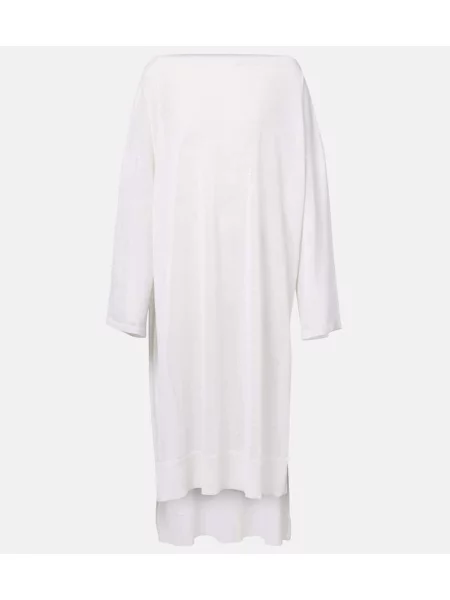 Lniana sukienka Alaïa biała