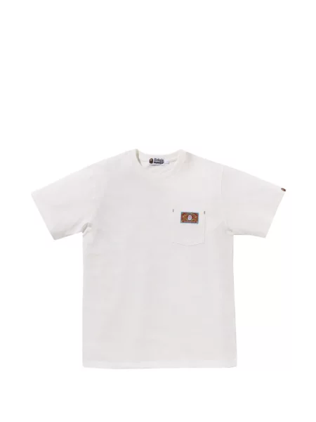 Tricou A Bathing Ape® cu buzunare aplicate cu autograf alb