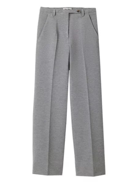 Pantaloni Miu Miu cu broderie gri