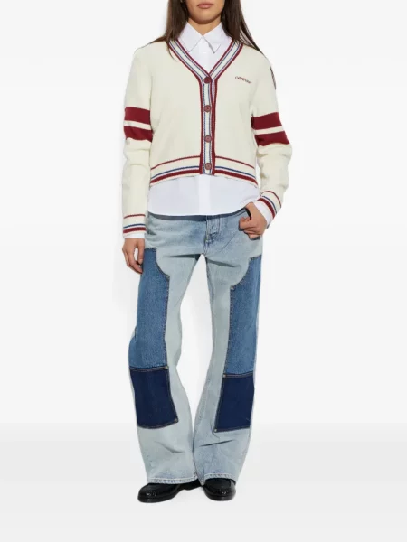 Cămașă Off-white cu broderie alb