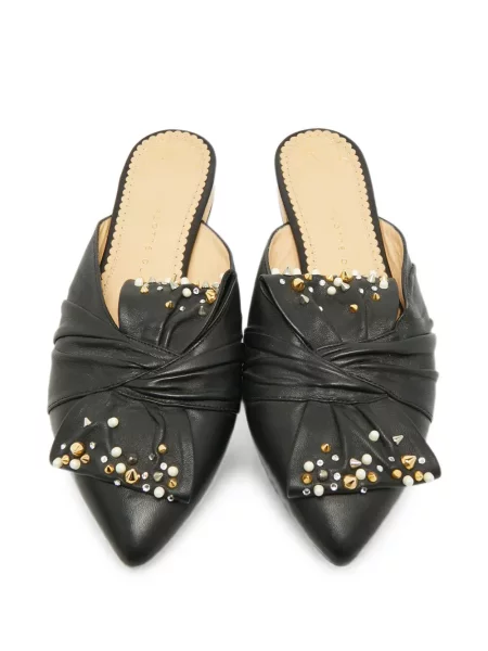Papuci tip mules Charlotte Olympia negru