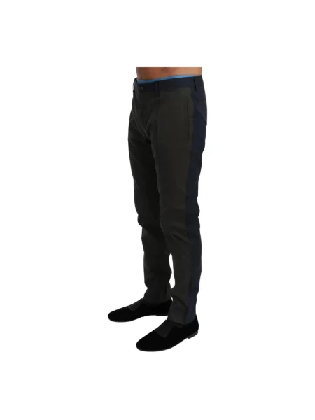 Spodnie Dolce And Gabbana w paski casual z paskiem czarne