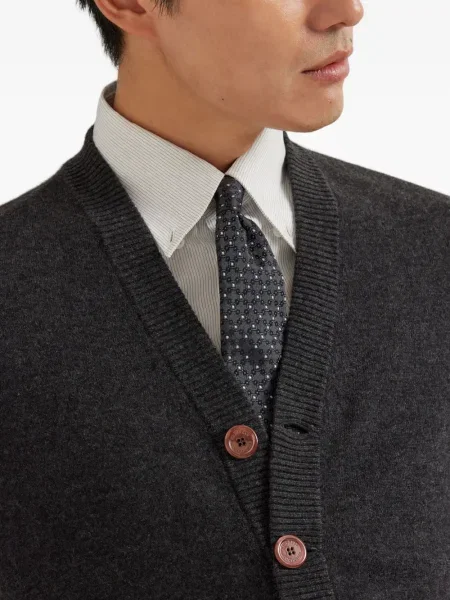 Cardigan Brunello Cucinelli din cașmir gri