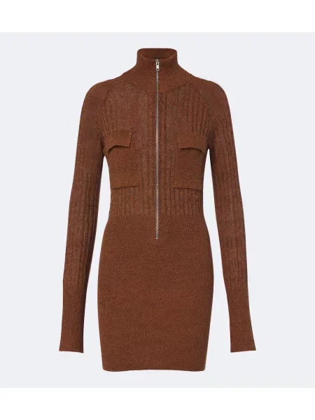 Rochie Aya Muse de mătase maro