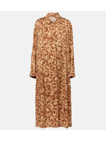 Palton Dries Van Noten cu imagine cu model leopard maro