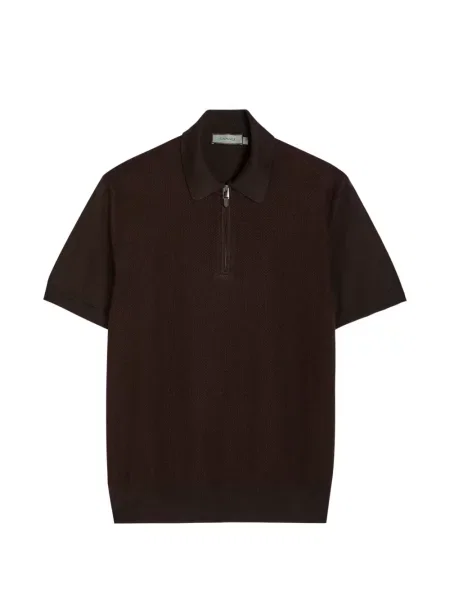 Поло тениска Canali кафяво