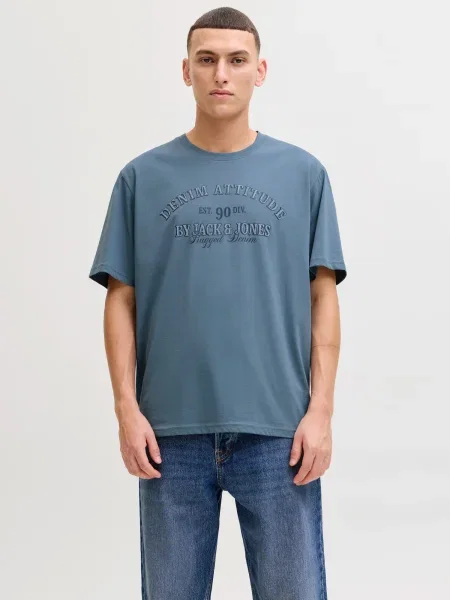 JACK & JONES Tričko JJEDenver námornícka modrá biela