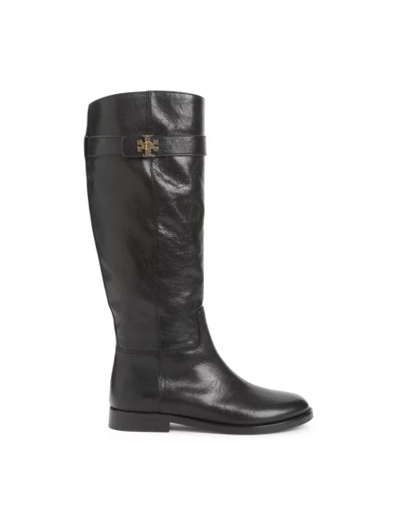 Kozaki Tory Burch skórzane czarne