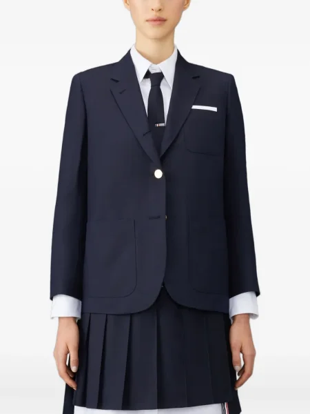 Sacou Thom Browne din țesătură twill albastru