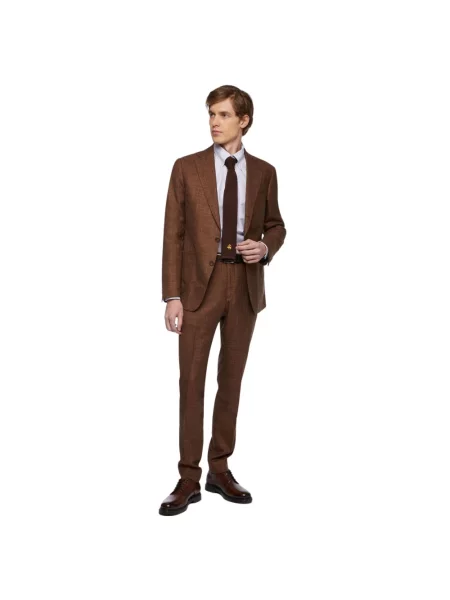 Garnitur Brooks Brothers wełniany brązowy