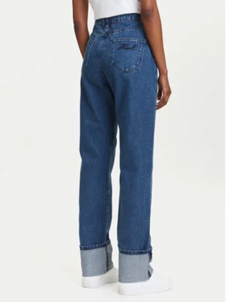 KARL LAGERFELD Jeans hlače Straight Fit modra