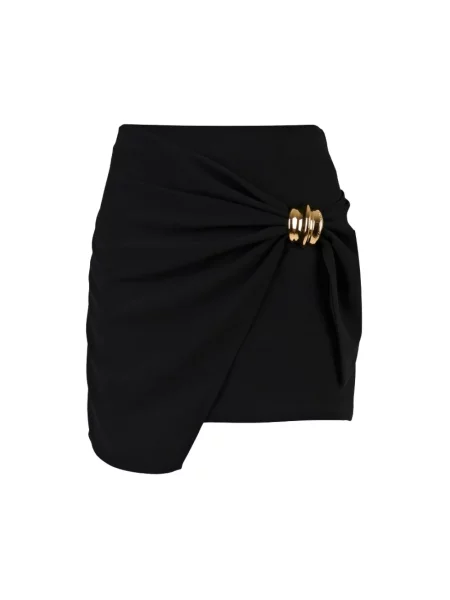 Spódnica mini Elisabetta Franchi z kokardką kopertowa czarna