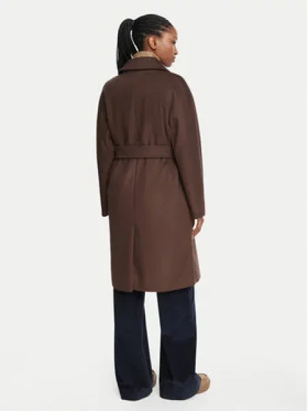 Vlněný kabát Weekend Max Mara hnědý