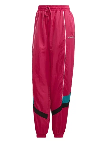 Legginsy Adidas do biegania z nadrukiem z dekoltem w serek czerwone